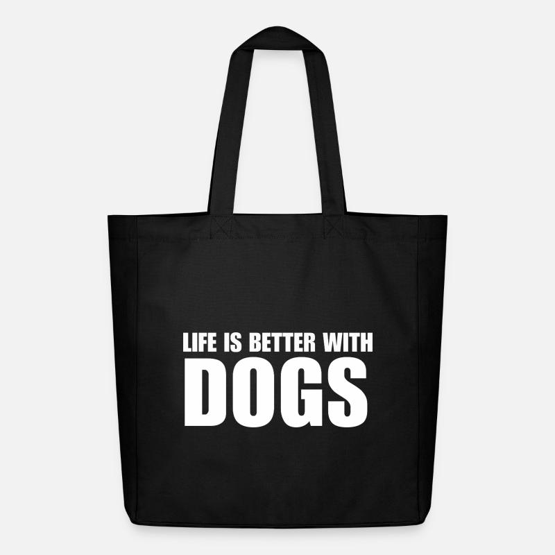 Das Leben Ist besser Mit Hunden Geschenkidee  - Midweight recycelter Stoffbeutel von Stanley/Stella - Schwarz