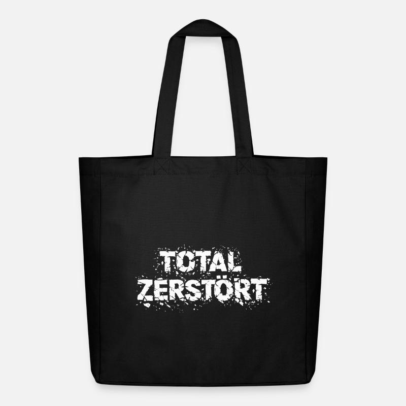 Totalement détruit - Déclaration de conception grunge - Tote bag Stanley/Stella Midweight recyclé - noir