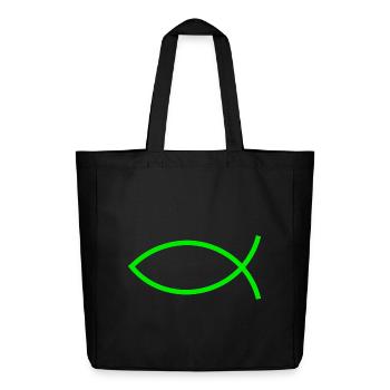 Jésus poisson vert Ichthys poisson poisson poisson poisson - Tote bag Stanley/Stella Midweight recyclé - noir - Devant