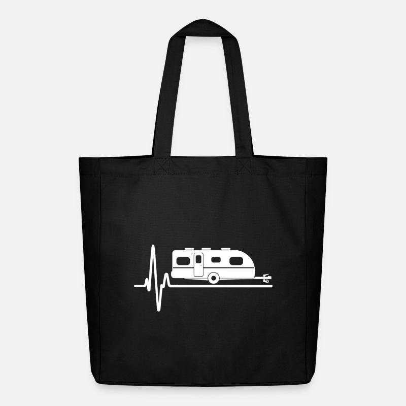 Herzschlag Caravan Silhouette - Midweight recycelter Stoffbeutel von Stanley/Stella - Schwarz