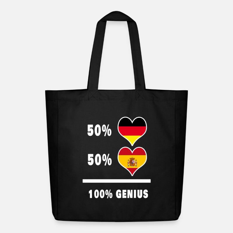 Deutschland und Spanien Genial / Geschenk - Midweight recycelter Stoffbeutel von Stanley/Stella - Schwarz