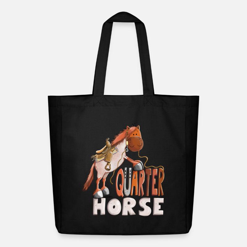 Da steht ein Quarter Horse - Midweight recycelter Stoffbeutel von Stanley/Stella - Schwarz
