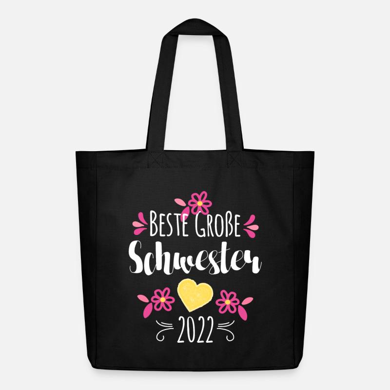 Beste Große Schwester 2022 - Midweight recycelter Stoffbeutel von Stanley/Stella - Schwarz