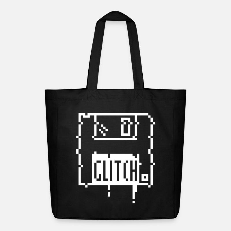 8bit glitch disk - Midweight recycelter Stoffbeutel von Stanley/Stella - Schwarz