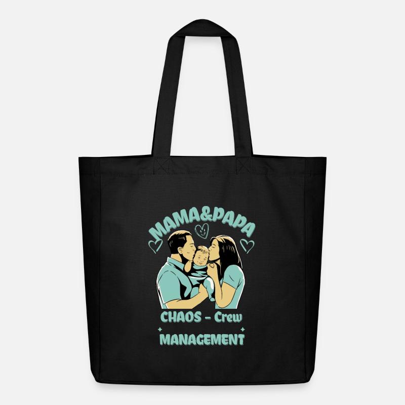 MAMA & PAPA CHAOS CREW - Midweight recycelter Stoffbeutel von Stanley/Stella - Schwarz