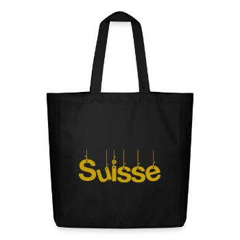 SUISSE. PAYS. GENEVE. SUISSE. HUMOUR. PAYS. DRAPEA - Tote bag Stanley/Stella Midweight recyclé - noir - Devant