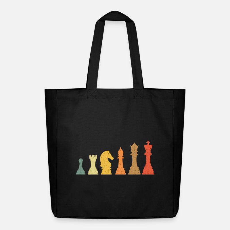 Chess Evolution Vintage Retro - Midweight Recycled Tote Bag by Stanley/Stella - black