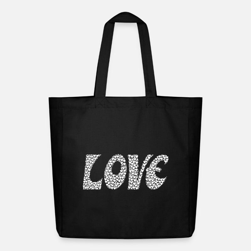 Love - love - Typographie - Geschenke Valentinstag - Midweight recycelter Stoffbeutel von Stanley/Stella - Schwarz