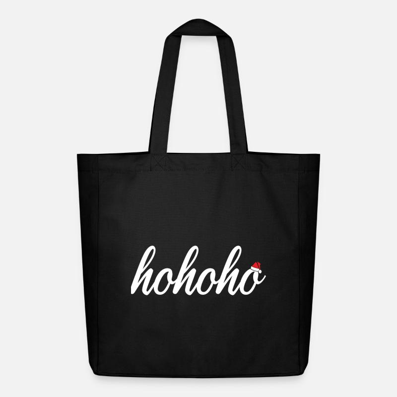 hohoho with Santa's hat - Midweight Recycled Tote Bag by Stanley/Stella - black