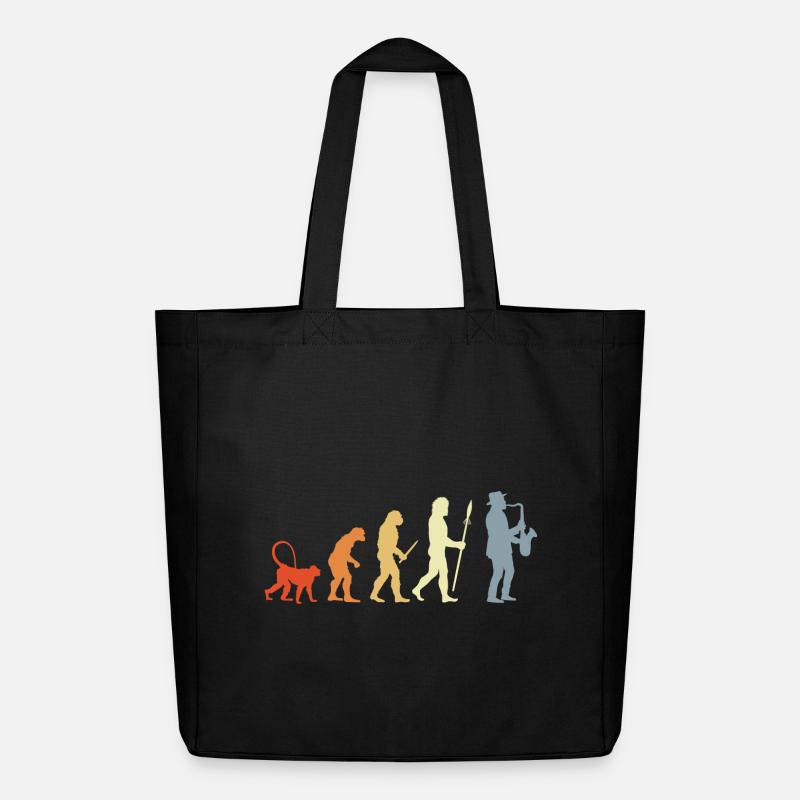 Saxophonist Evolution - Midweight Recycled Tote Bag by Stanley/Stella - black