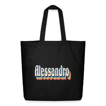 Alessandro Retro Vintage T-Shirt Geschenk T-Shirt - Midweight recycelter Stoffbeutel von Stanley/Stella - Schwarz - Vorne
