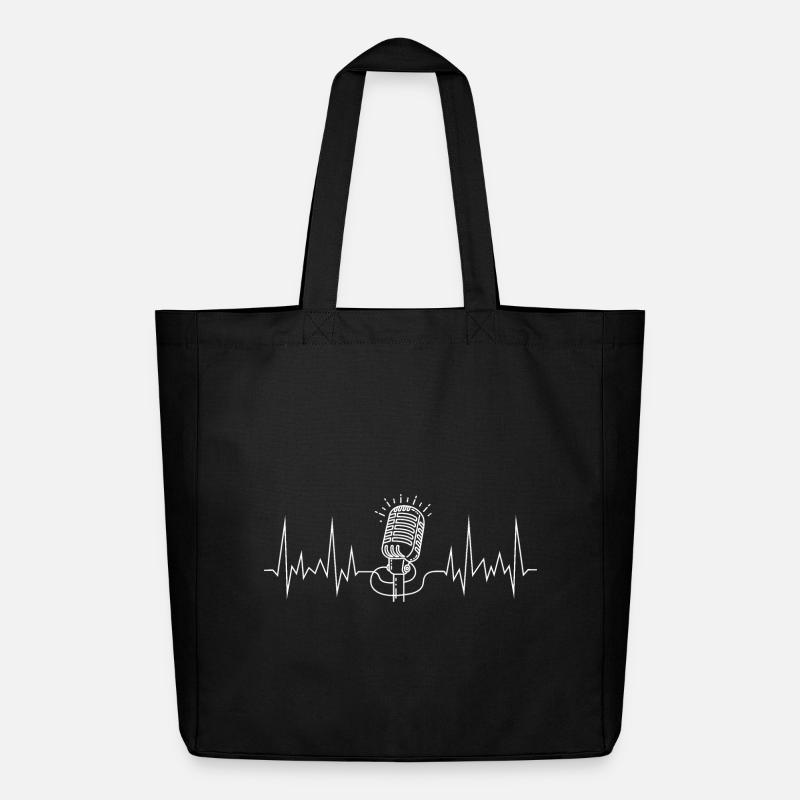wave line microphone white - Midweight Recycled Tote Bag by Stanley/Stella - black
