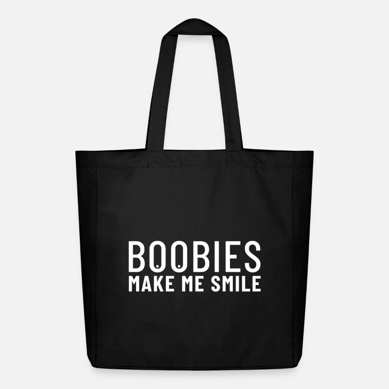 Boobies Make Me Smile - Midweight recycelter Stoffbeutel von Stanley/Stella - Schwarz