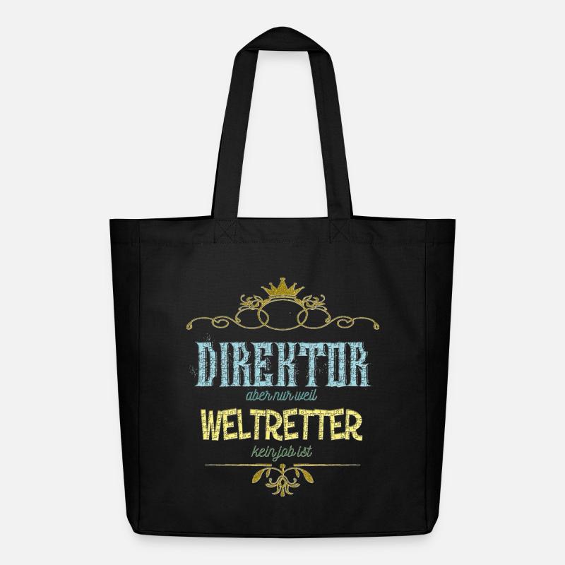Direktor Weltretter - Midweight recycelter Stoffbeutel von Stanley/Stella - Schwarz