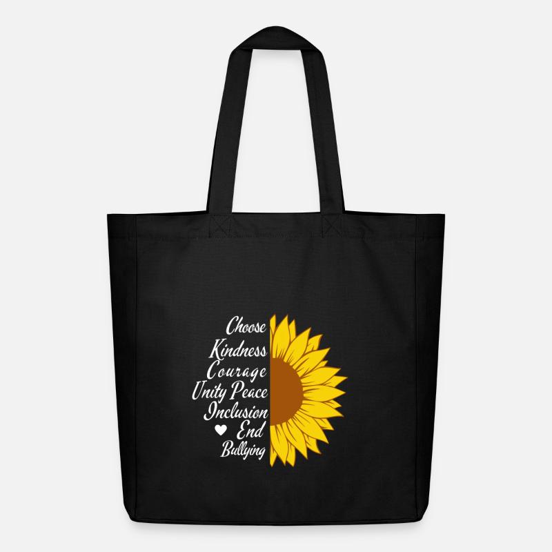 Sonnenblume der Inklusion - Midweight recycelter Stoffbeutel von Stanley/Stella - Schwarz