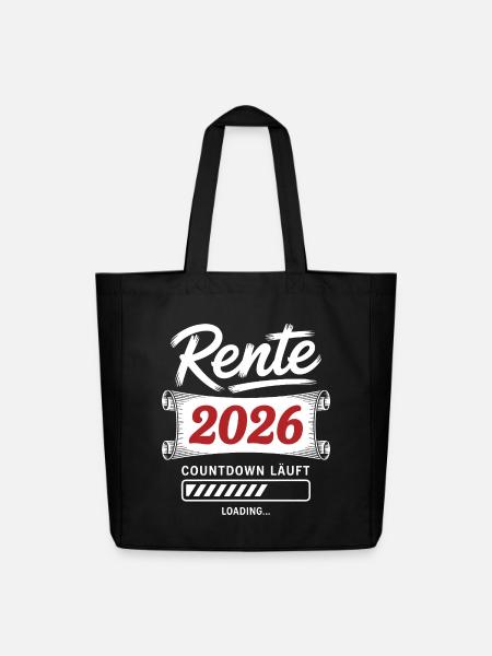 Rente 2026 Countdown Läuft - Midweight recycelter Stoffbeutel von Stanley/Stella - Schwarz