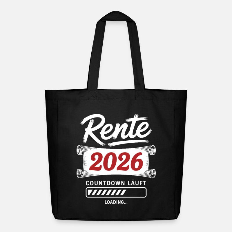 Rente 2026 Countdown Läuft - Midweight recycelter Stoffbeutel von Stanley/Stella - Schwarz