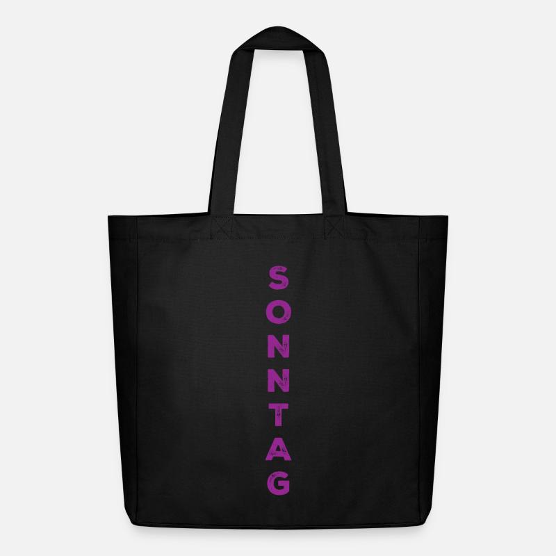 Dimanche - violet - Tote bag Stanley/Stella Midweight recyclé - noir