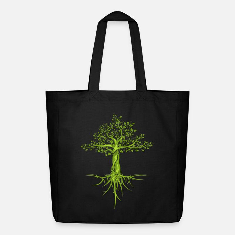 bäume baum natur nature symbol forest Wald Logo - Midweight recycelter Stoffbeutel von Stanley/Stella - Schwarz