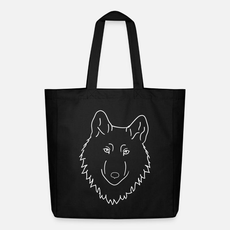 Wolf - weiß - Midweight recycelter Stoffbeutel von Stanley/Stella - Schwarz