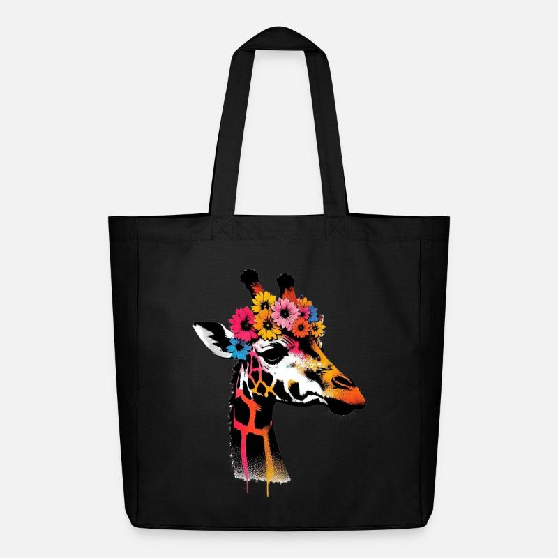 Giraffe - Midweight recycelter Stoffbeutel von Stanley/Stella - Schwarz