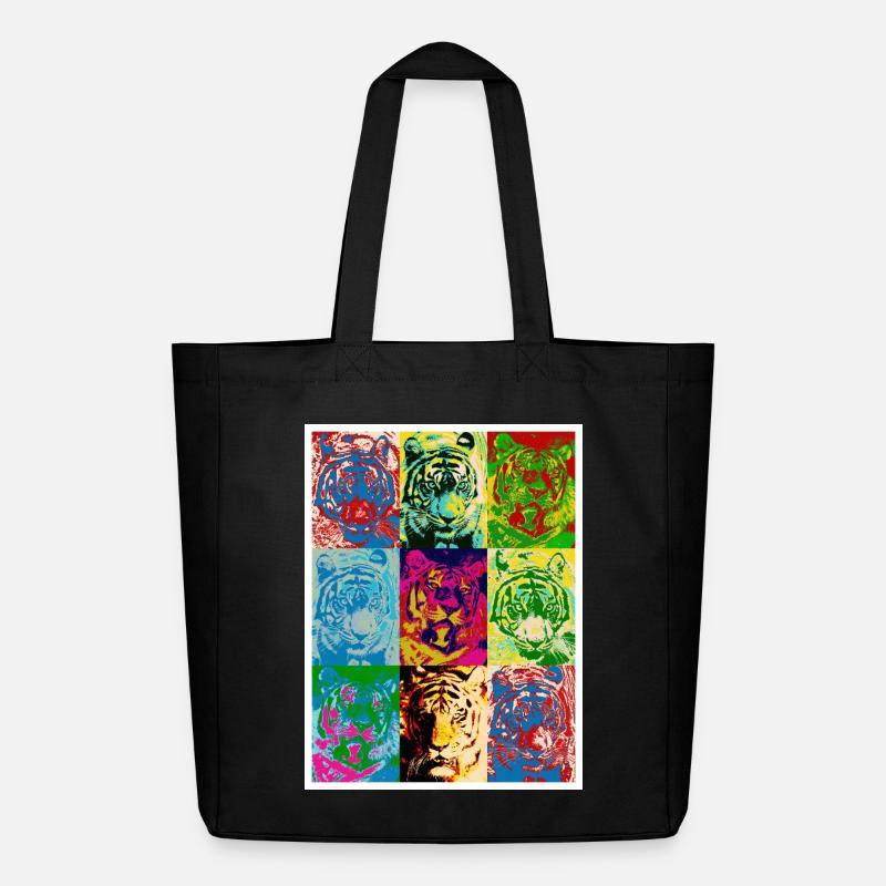 Tiger_4 - Tote bag Stanley/Stella Midweight recyclé - noir