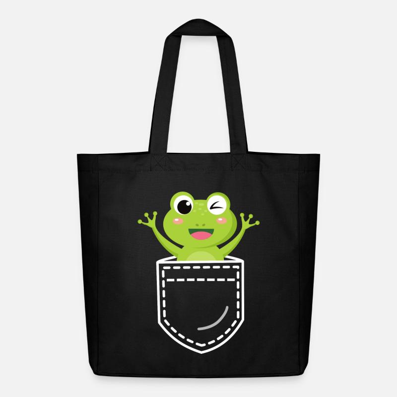 Frosch Frösche - Midweight recycelter Stoffbeutel von Stanley/Stella - Schwarz