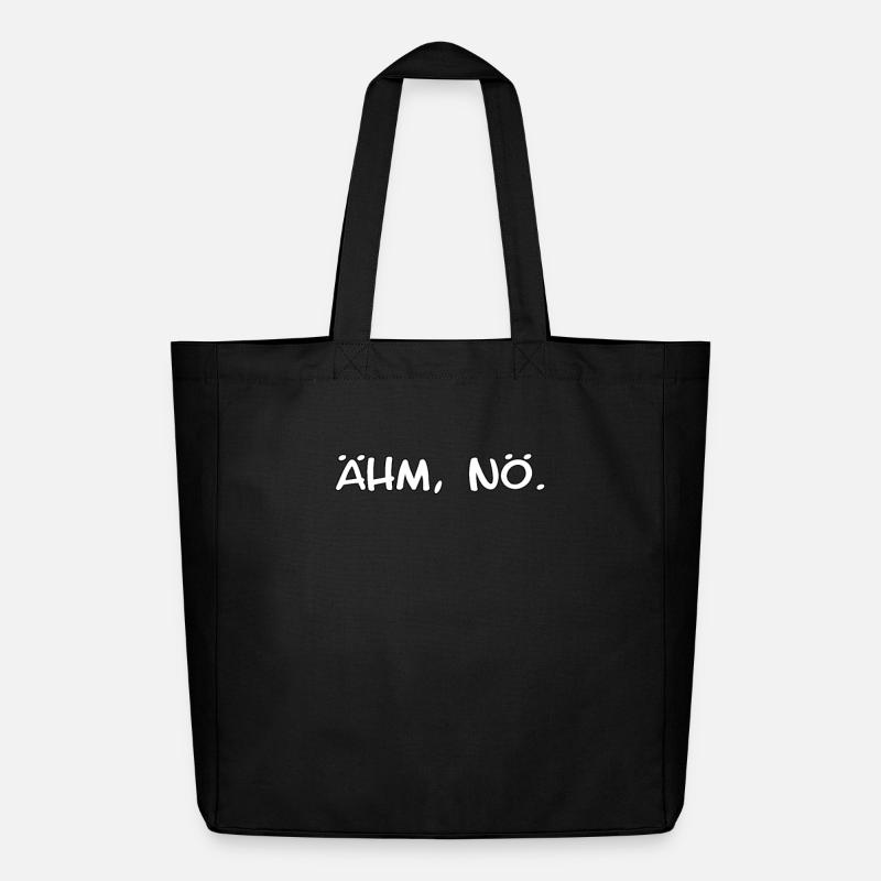 Ähm, Nö. design - witziger Spruch - Midweight recycelter Stoffbeutel von Stanley/Stella - Schwarz