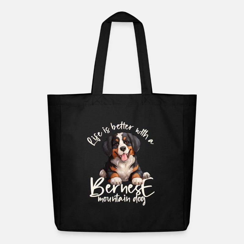 Berner Sennenhund - Midweight recycelter Stoffbeutel von Stanley/Stella - Schwarz