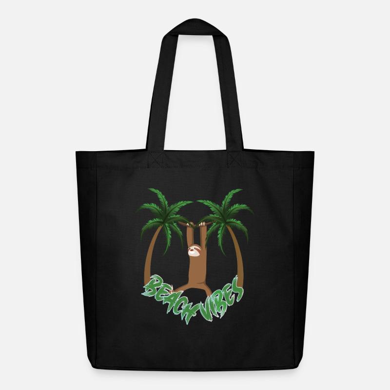 Beach Vibes Sloth - Midweight Recycled Tote Bag by Stanley/Stella - black