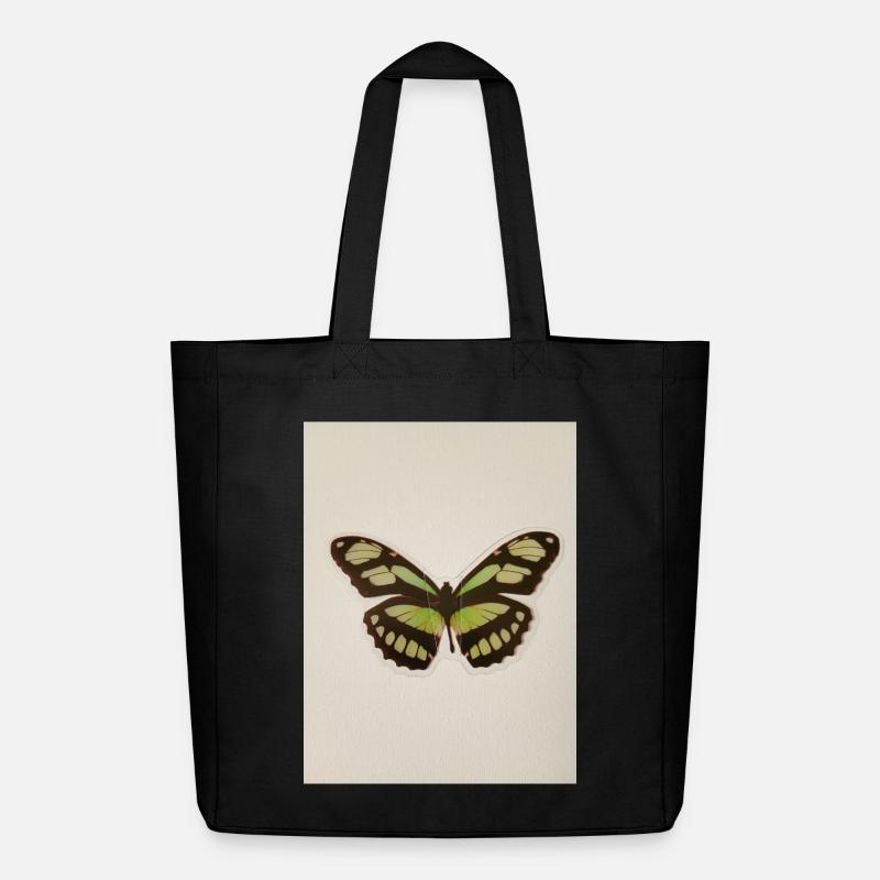 Grüner Schmetterling Patchkunst - Midweight recycelter Stoffbeutel von Stanley/Stella - Schwarz