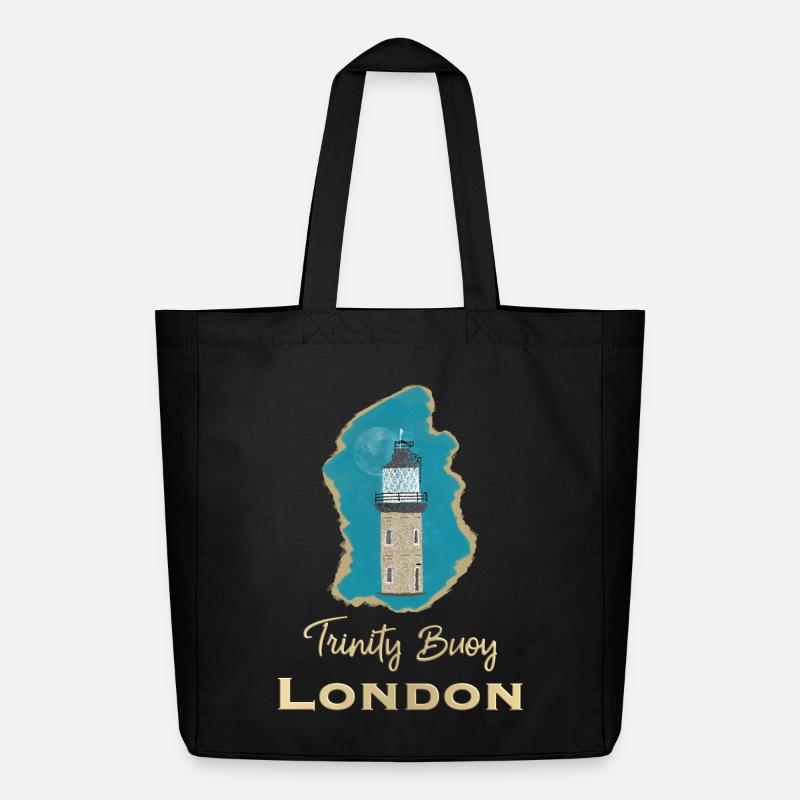 London, Leuchtturm Trinity Buoy, Pixel- Art - Midweight recycelter Stoffbeutel von Stanley/Stella - Schwarz