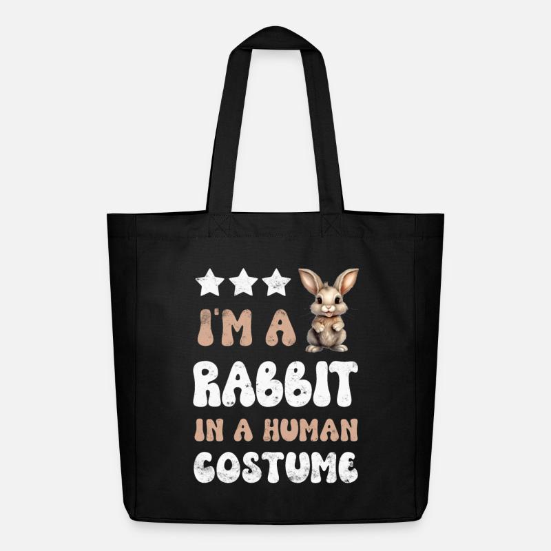 Hase Kaninchen - Midweight recycelter Stoffbeutel von Stanley/Stella - Schwarz