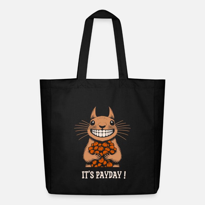 Squirrel It's Payday - Midweight Recycled Tote Bag by Stanley/Stella - black