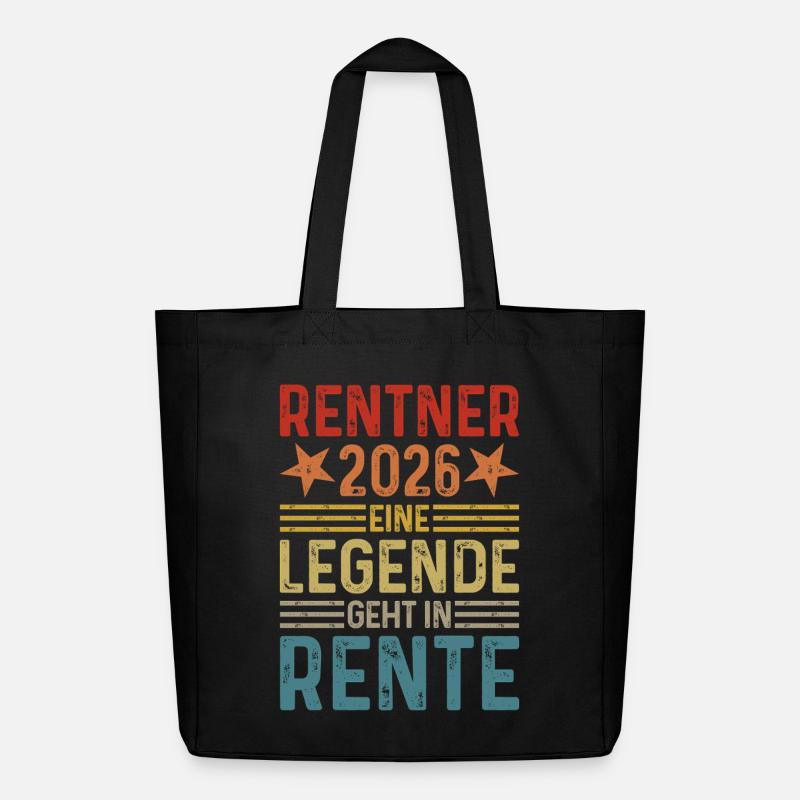 Rentner 2026 - Eine Legende geht in Rente  - Midweight recycelter Stoffbeutel von Stanley/Stella - Schwarz