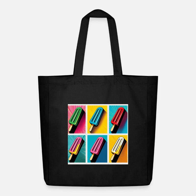Eis am Stil Popsicle Pop Art II - Midweight recycelter Stoffbeutel von Stanley/Stella - Schwarz