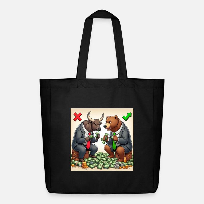 Bull and Bear - Midweight recycelter Stoffbeutel von Stanley/Stella - Schwarz