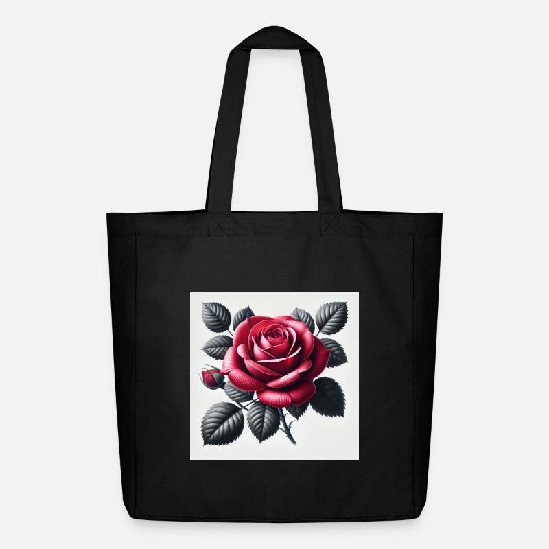 Rote Rose - Midweight recycelter Stoffbeutel von Stanley/Stella - Schwarz