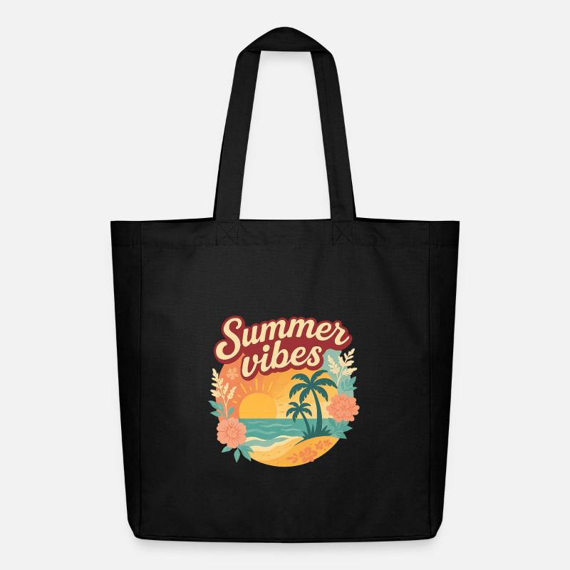 Summer Vibes,Sommershirt - Midweight recycelter Stoffbeutel von Stanley/Stella - Schwarz