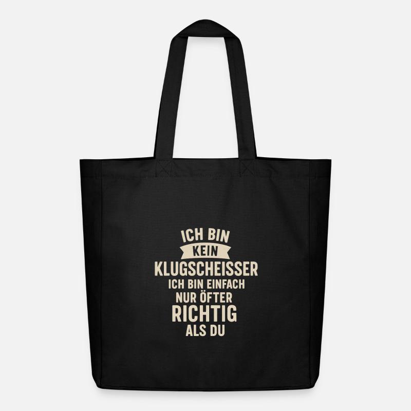 Ich bin kein Klugscheisser Spruch - Midweight recycelter Stoffbeutel von Stanley/Stella - Schwarz
