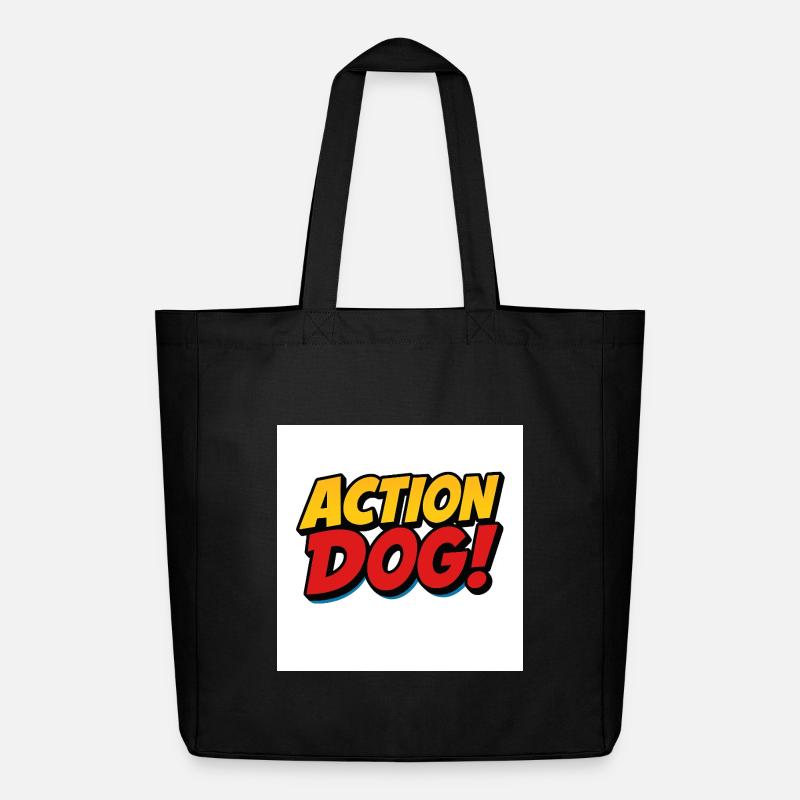 Action Hund Comic Stil - Midweight recycelter Stoffbeutel von Stanley/Stella - Schwarz