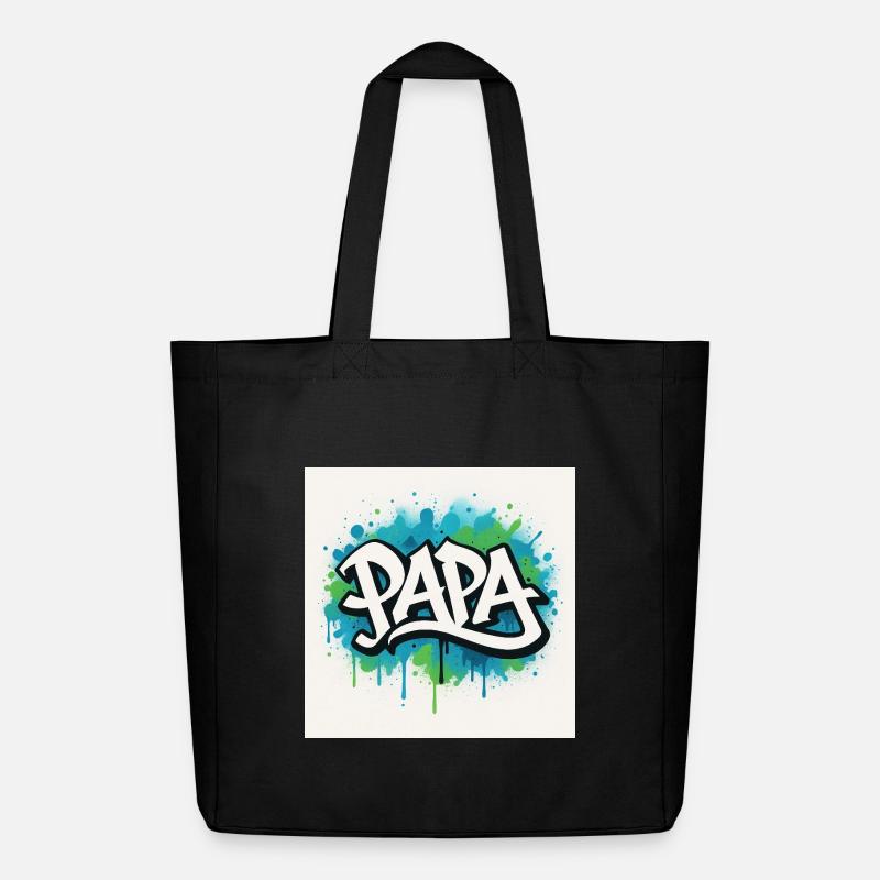 Graffiti Stil Papa Illustration - Midweight recycelter Stoffbeutel von Stanley/Stella - Schwarz