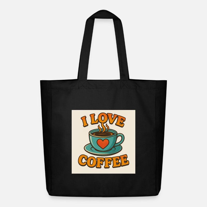 Kaffee-Liebesbecher - Midweight recycelter Stoffbeutel von Stanley/Stella - Schwarz