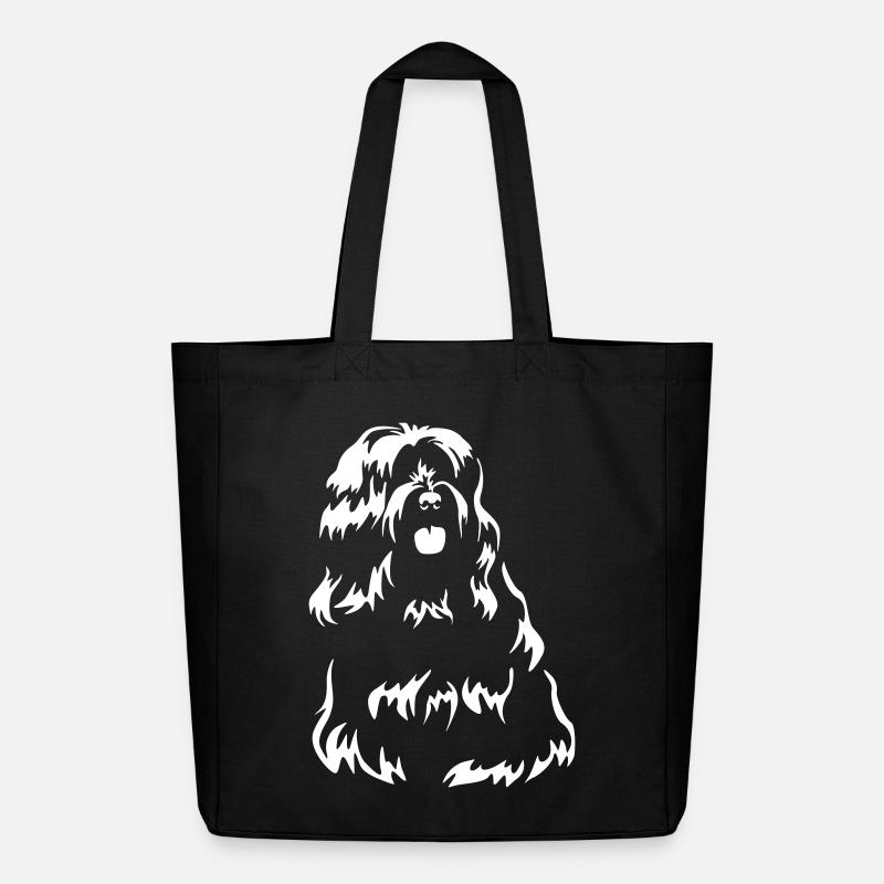 Tibet Terrier "Black Edition" - Midweight recycelter Stoffbeutel von Stanley/Stella - Schwarz