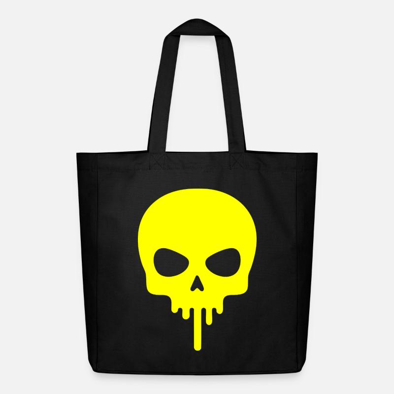 Neon Skull Dripping - Midweight Recycled Tote Bag by Stanley/Stella - black
