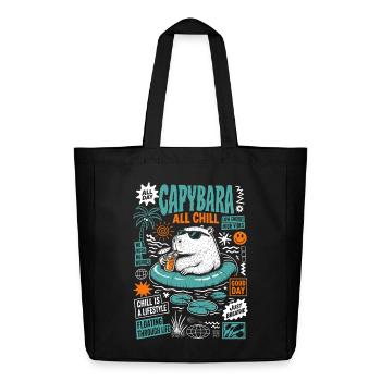 Capybara All Chill Funny Animal - Midweight Recycled Tote Bag by Stanley/Stella - black - Front
