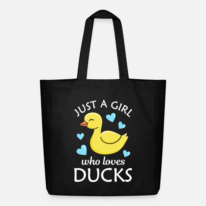 Duck Ducks - Midweight Recycled Tote Bag by Stanley/Stella - black