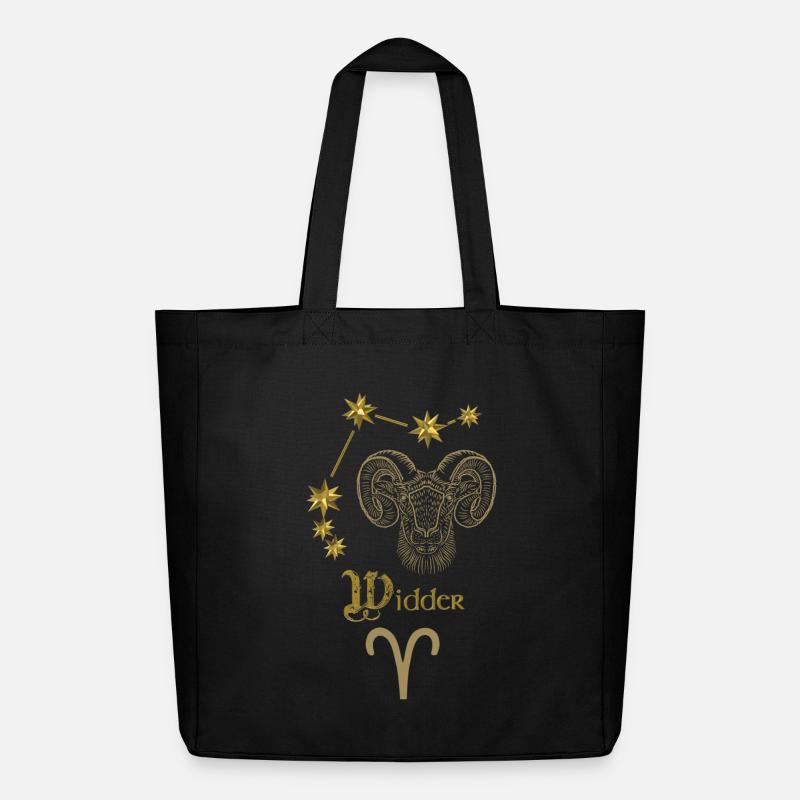 Astrologisches Sternzeichen Widder - Gold - Midweight recycelter Stoffbeutel von Stanley/Stella - Schwarz