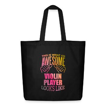Violin - Midweight Recycled Tote Bag by Stanley/Stella - black - Front