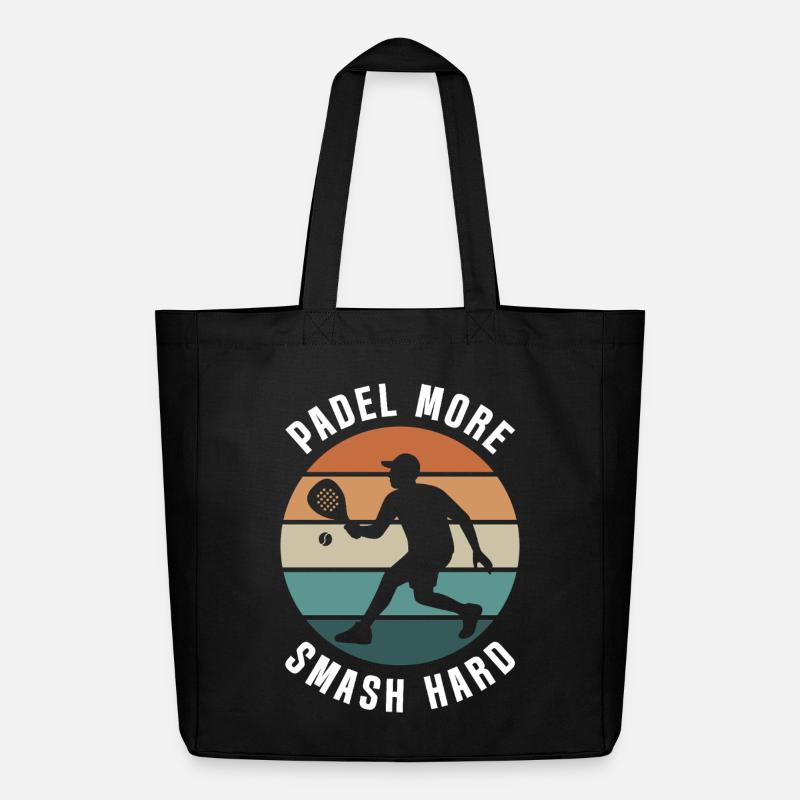 Padel Plus Smash Hard Retro Design - Tote bag Stanley/Stella Midweight recyclé - noir